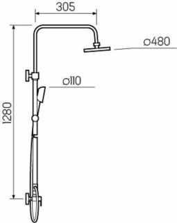 Душевая стойка РМС SL80-003-3 хром